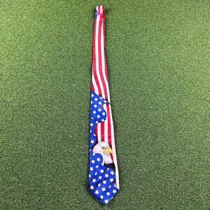 Vintage Umo Lorenzo American Flag 4th of July Patriotic Necktie